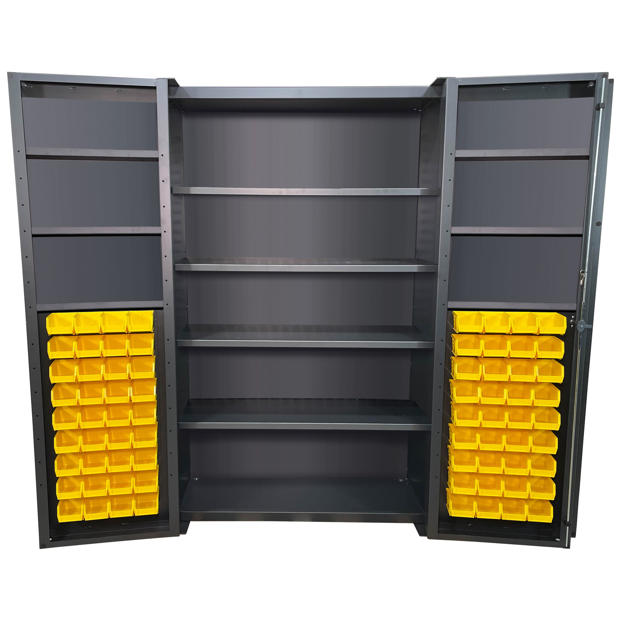 Valley Craft, Bin Shelf Cabinet, Deep Door, Height 78 in, Width 48 in, Bins Included (qty.) 72, Model# F89099